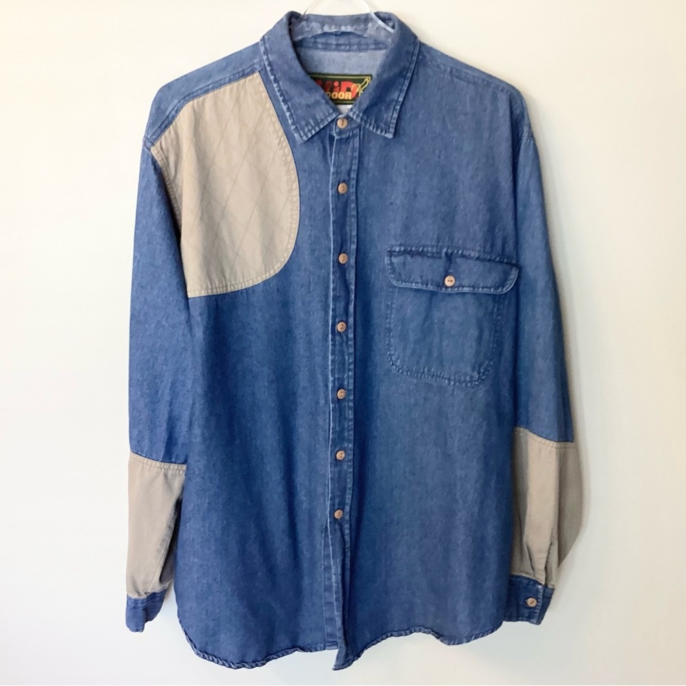 Avid Outdoor Right Hand Hunting Shooting Button Up Denim Shirt - XL